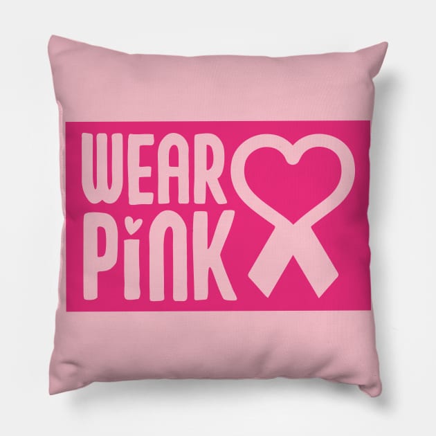 Wear Pink Breast Cancer Awareness Support Breast Cancer Warrior Gifts Pillow by trendybestgift