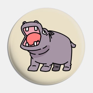 cute Hippo cartoon illustration Pin