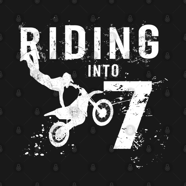 Riding Into 7 Years Old 7th Birthday Boy Dirt Bike Party graphic by Grabitees