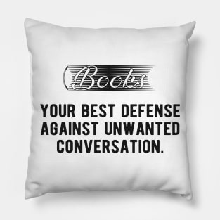 Book - Books your best defense against unwanted conversation Pillow