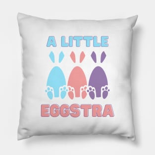 A Little Eggstra | Easter Bunny | Easter Gift Ideas | Gifts for Kids | Gifts for Rabbit Bunny Lovers Pillow