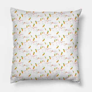 amazing rabbits bunnies carrot pattern Pillow