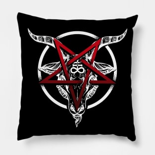 Satan Baphomet, goat and reversed pentagram star. Pillow