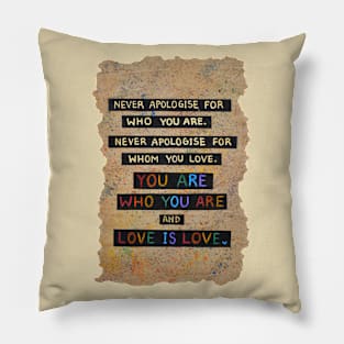 You Are Who You Are; Love is Love Pillow