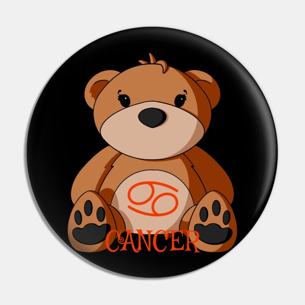 Cancer Teddy Bear Pin by Alisha Ober Designs