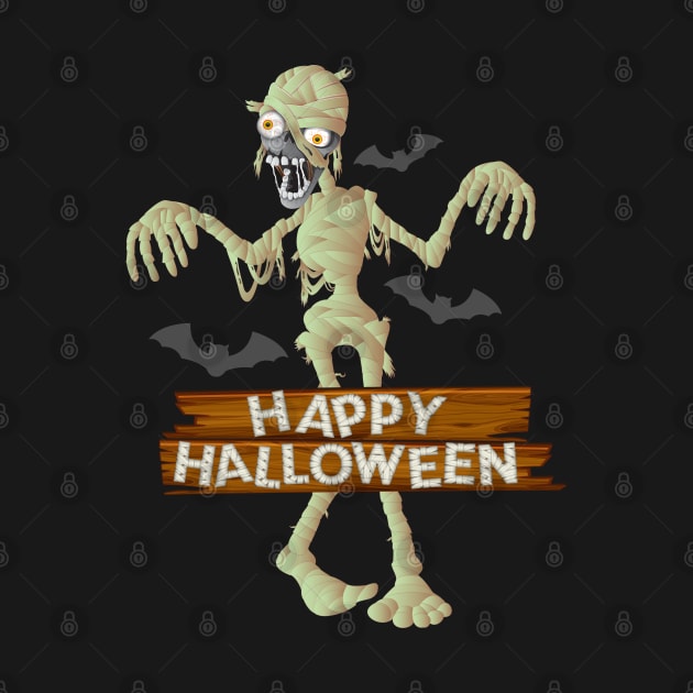 Mummy Scary and Spooky Happy Halloween Funny Graphic by SassySoClassy