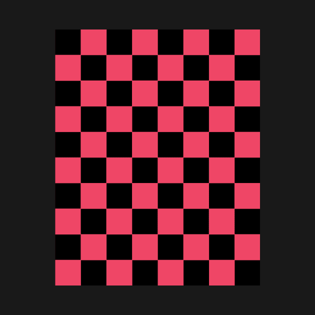 Blush and Black Chessboard Pattern by californiapattern 