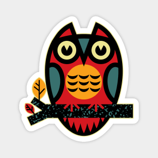 Retro Hoot Owl Magnet