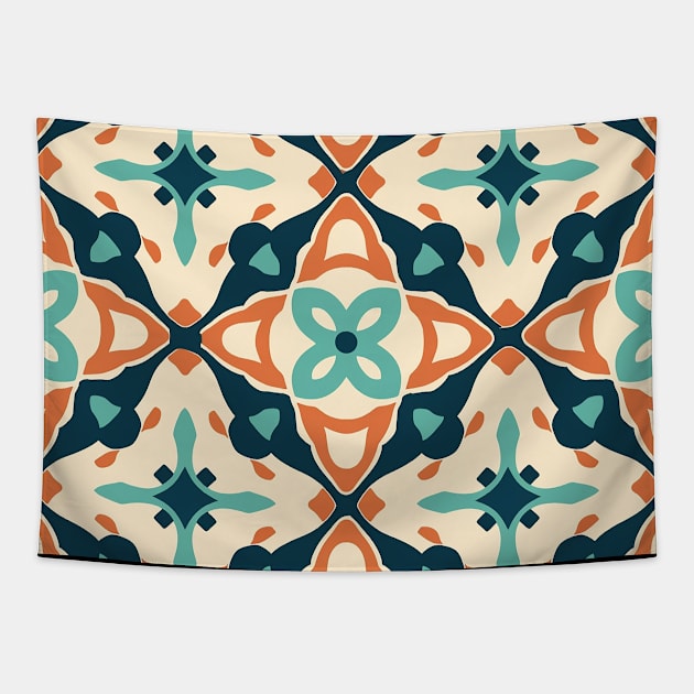 Geometric Pattern Vintage Tapestry by lomdor