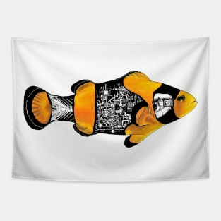 Inkwork Fish Tapestry