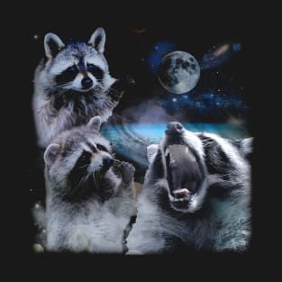 Celestial Raccoon Crew Elevate Your Wardrobe with UFO Intrigue T-Shirt