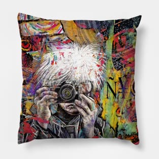 Warhols NYC Street Camera Pillow