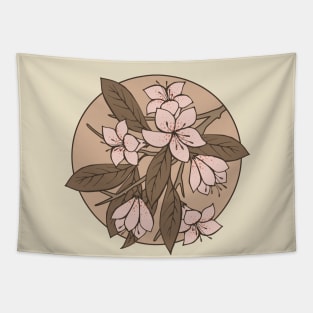 Pink and Brown Sakura Branch Tapestry