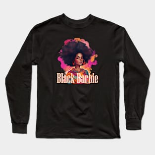 BLACK BARBIE Official Women's Pink Long Sleeve Crop Top Silhouette T-Shirt  Small