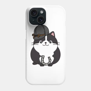 Funny fat cat is ready to ride a horse Phone Case