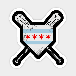 Chicago Flag Baseball Home Plate Sports Magnet