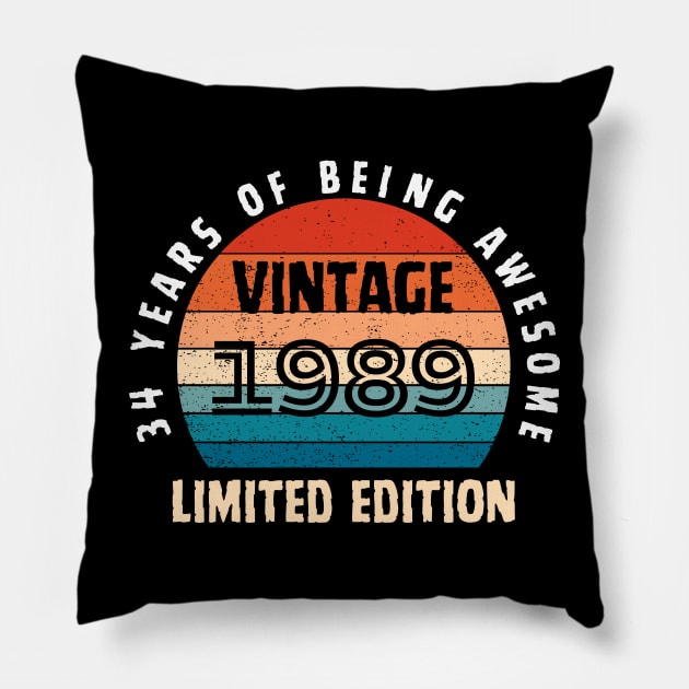 1989 Vintage  Limited Edition Pillow by Syntax Wear