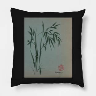 Ethereal - Sumie ink brush pen bamboo painting on vintage paper Pillow