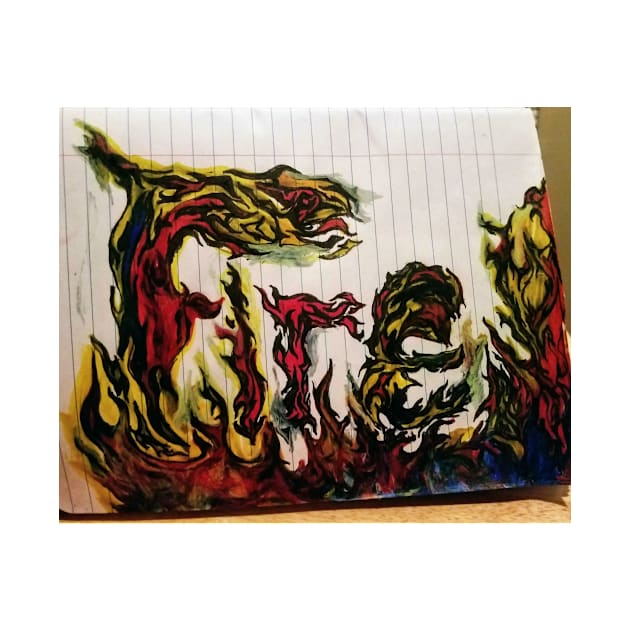 Fire Element fflame drawing by TriForceDesign