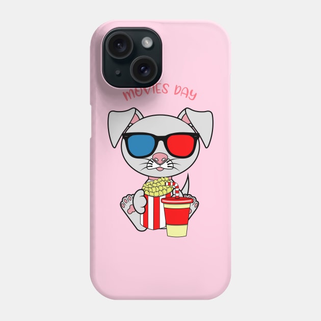 Movies day, movies and dogs lover Phone Case by JS ARTE