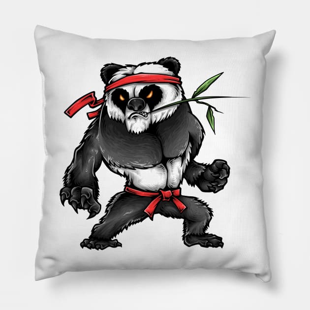 Panda commando Pillow by SAN ART STUDIO 