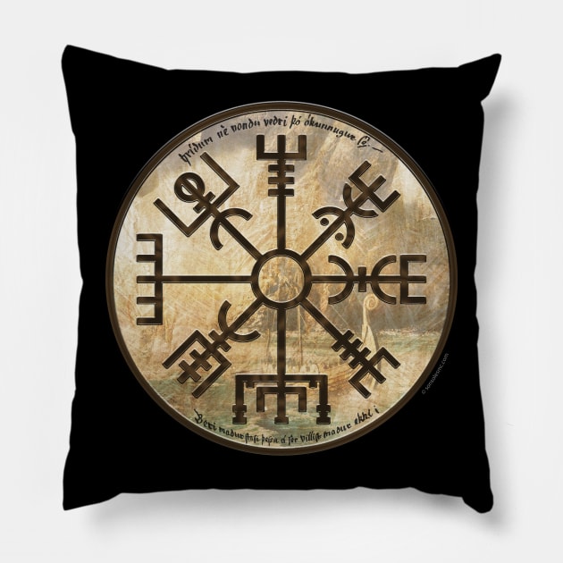 Vikings Vegvísir Pillow by ImproveYourself