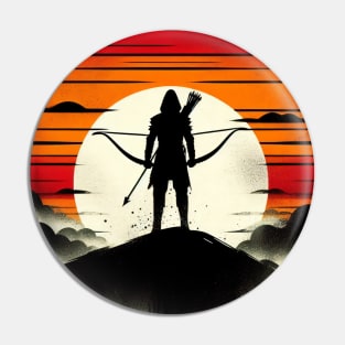 Minimalistic Free Archer Sunset Circle Pin