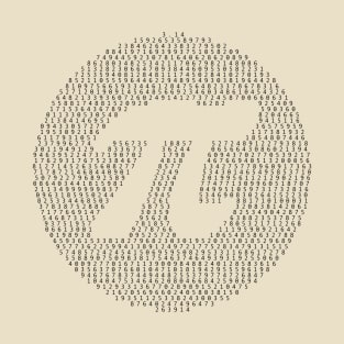 Pi Day cool circle pattern with pi digits and symbol T-Shirt
