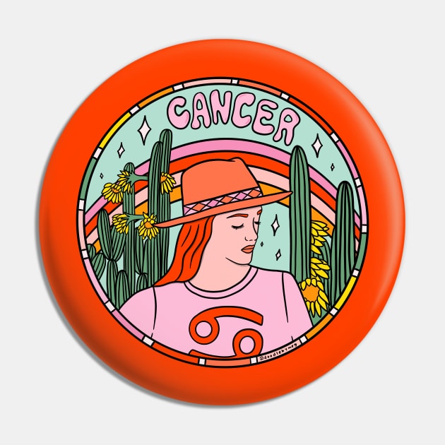 Cancer Cowgirl Pin by Doodle by Meg