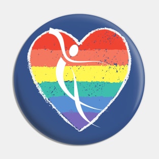 Dancer Rainbow Heart watercolor dance mark no wording without words Pin