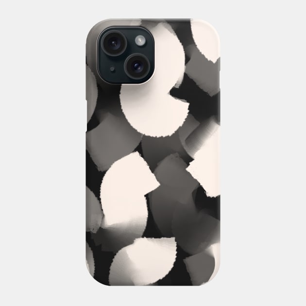 Black and White, Wavy, Brush Stroke Style Phone Case by OneThreeSix