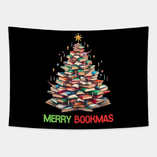 Merry Bookmas Tree Tapestry by WebStarCreative