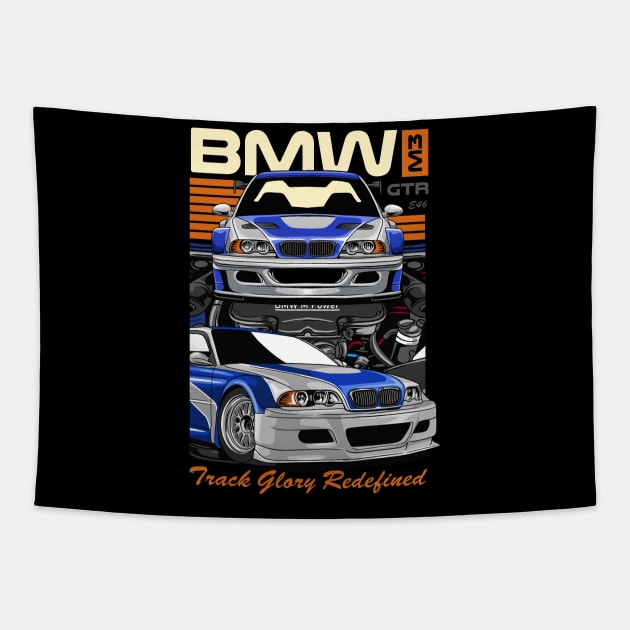 BMW GTR E46 Tapestry by Harrisaputra