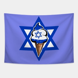 Israeli flag funny ice cream Tapestry