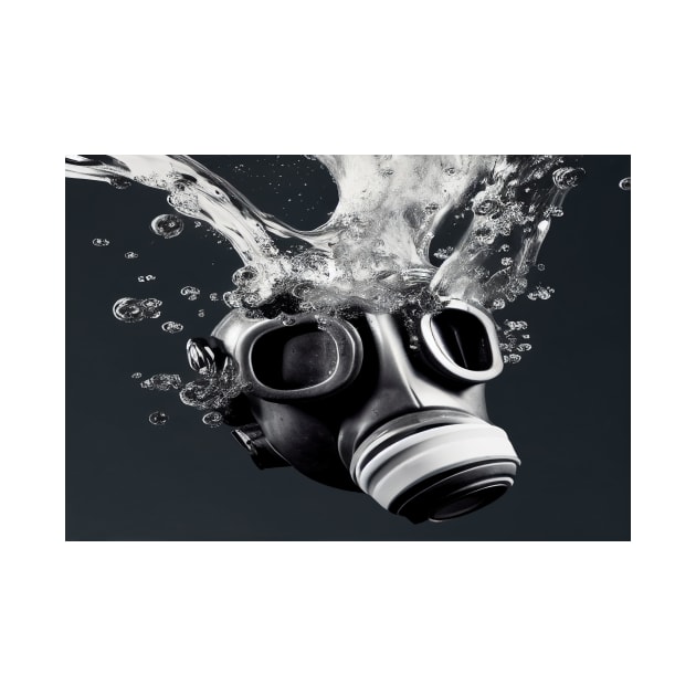 Cyberpunk Gasmask Artwork / Gasmask Splashing In Water by Unwind-Art-Work