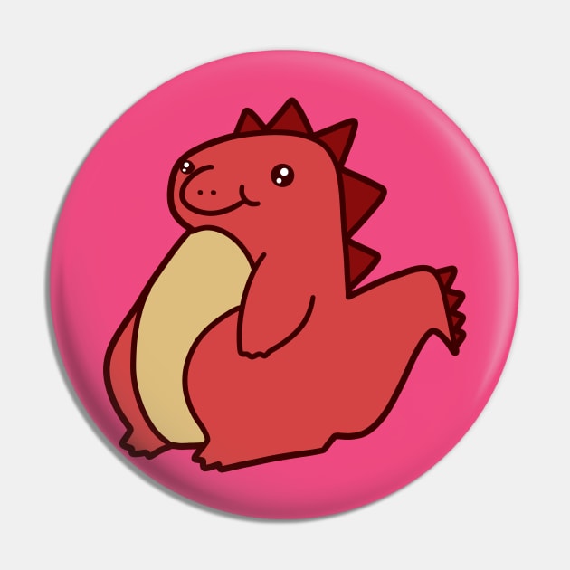 Cute Red Dinosaur Pin by saradaboru
