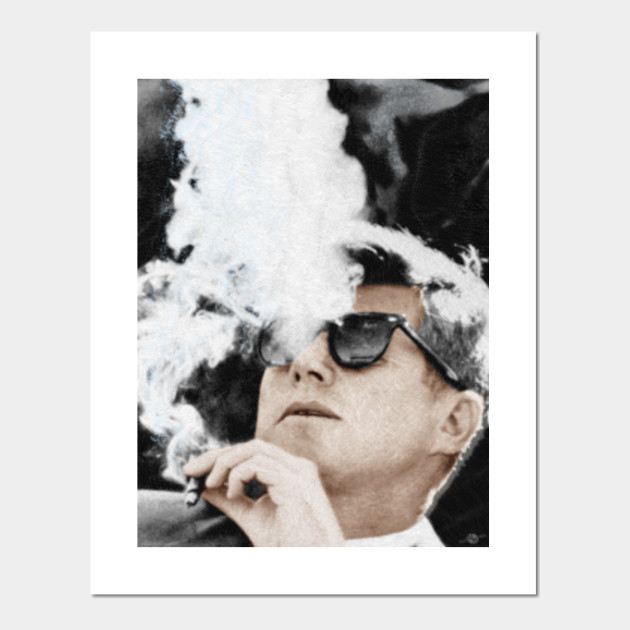John F Kennedy Cigar And Sunglasses Kennedy Posters And Art Prints Teepublic Uk