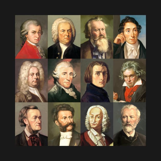 12 Composers Portraits by Bach4you