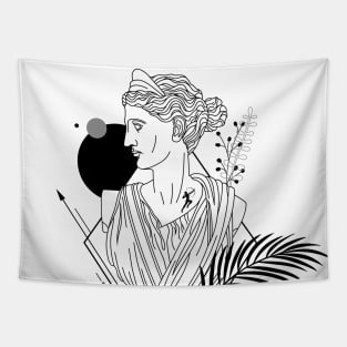 Funny Hipster Greek Goddess Artemis Roman God Diana Tapestry