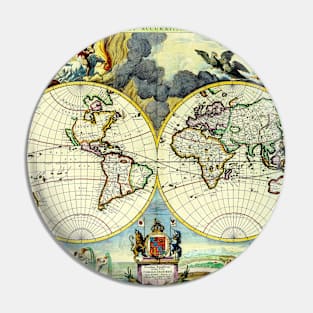 Nicolaes Visscher - New World Map 1658 -  Ancient Worlds Pin