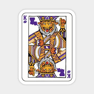 Louisiana Tiger King Playing Card // Awesome King Tiger Purple and Gold Magnet