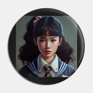 Japanese Teenage Girl Student 80's Style Pin