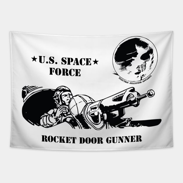 Space Force Door Gunner Tapestry by Electric Jellyfish