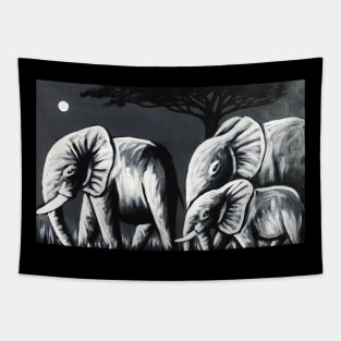 African Elephant Family, Animal Tapestry