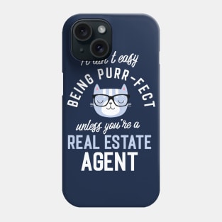 Real Estate Agent Cat Lover Gifts - It ain't easy being Purr Fect Phone Case