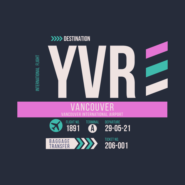 Vancouver (YVR) Airport Code Baggage Tag by SLAG_Creative