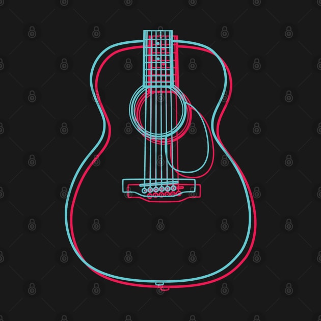 3D Concert Style Acoustic Guitar Body Outline by nightsworthy