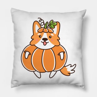 Cute corgi dog - pumpkin Pillow