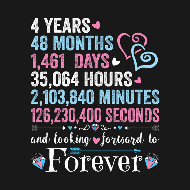 4th Wedding Anniversary Shirt Matching Couple 4 Years Wedding Marriage Gift For Husband And Wife