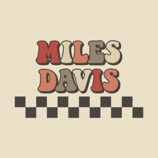 Miles Davis Checkered Retro Groovy Style T-Shirt